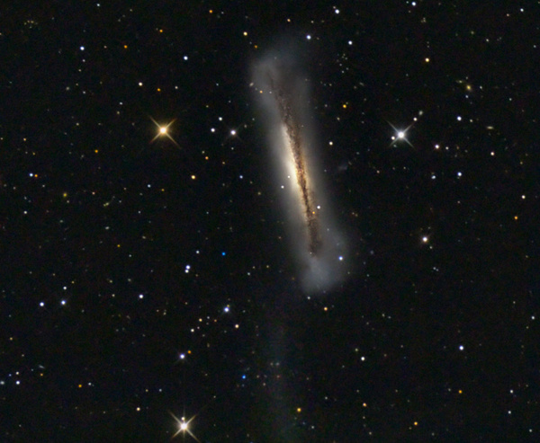 NGC3628
Die dritte und lichtschwächste Galaxie aus dem Löwentrio. Sie ist allerdings am größten.
Schlüsselwörter: NGC3628