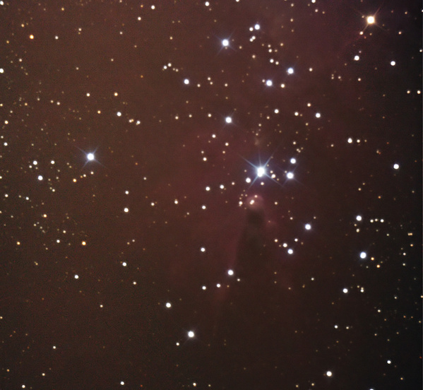 Der Conus-Nebel (NGC2264) vom 23.12.2006.
Auch der Conus-Nebel ist für eine unmodifizierte Canon 350d Kamera kein leichtes Unterfangen. Schwierig, schwierig, schwierig, ... 
