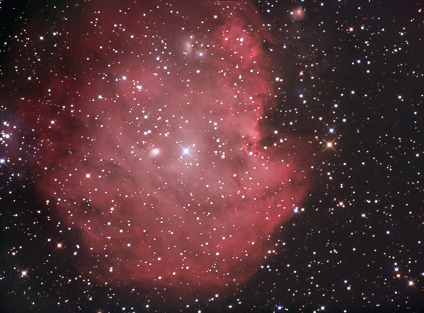 NGC2174, Affenkopf-Nebel
Dieser Nebel liegt im Sternbild Zwillinge und bietet bereits in mittelgroßen Fernrohren mit Nebelfilter einen schönen Anblick. Affenkopf kann ich aber keinen erkennen...
Schlüsselwörter: NGC2174, Affenkopf-Nebel