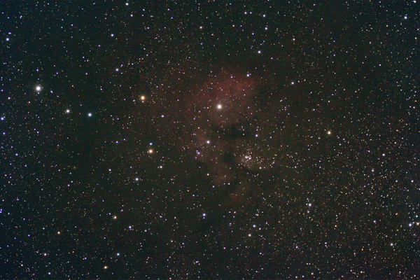 Cedarblad 214
Cedarblad 214 an der Grenze zwischen Cepheusund Cassiopeia ist ebenfalls ein lohnendes Objekt für eine unmodifizierte Canon 350d.
