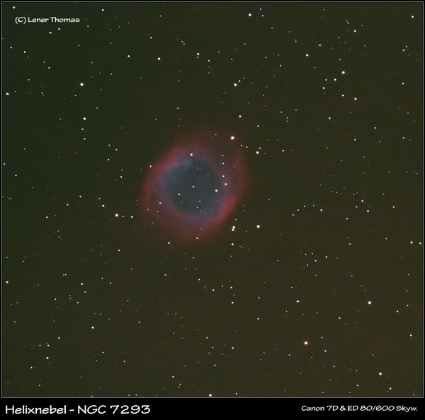 NGC 7293
first light mit dem Skywatcher EVOSTAR ED80 .. mit flattener
